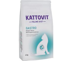 KATTOVIT Feline Diet Gastro - Teneur élevée en électrolytes pour compenser une digestion insuffisante - 4 kg