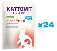 KATTOVIT Feline Diet Renal Turkey Aliments humides avec dinde pour les chats souffrant de problèmes rénaux 24x85 g
