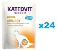 KATTOVIT Feline Diet Urinary Chicken Aliment humide avec de poulet pour les chats souffrant de troubles urinaires 24x85 g