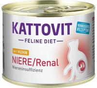 KATTOVIT - Nourriture Humide rénale pour Chats | pour Soutenir la Fonction rénale pour Les Chats Adultes | Nourriture diététique comme Nourriture complète en boîte | 12 x 185 g de Poulet