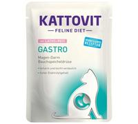 KATTOVIT Saumon gastronomique + Riz | Nourriture pour Chat diététique | 85 g | Nourriture Humide pour Chats en Cas de problèmes digestifs