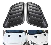 Katur - 1 paire d’autocollants style grilles de ventilation pour capot de voiture - En plastique ABS - Fibre carbone