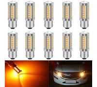 KATUR 10pcs 1156 BA15S 1141 7056 5630 33-SMD Ambre 900 Lumens Super Bright LED Tourner Le Frein d'arrêt Signal Signal Lampe Ampoule 12V 3.6W