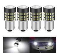 KATUR 1156 BA15S 7506 Ampoule LED 3014 54 Jeux de puces 650 Lumens à remplacer pour Clignotant Back Back Frein Arrière Stop Feux de stationnement RV, Xenon White (Pack of 4)