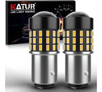 KATUR 1157 BAY15D 1016 1034 7528 Ampoule LED 3014 54 Jeux de puces de 650 Lumens à remplacer pour Le Clignotant Back Back Stop Frein Arrière Stop Feux de Parking RV, Orange (Lot de 2)