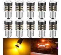 KATUR 1157 BAY15D 1016 1034 7528 Ampoule LED 3014 54 Jeux de puces de 650 Lumens à remplacer pour Le Clignotant Back Back Stop Frein Arrière Stop Feux de Parking RV, Orange (Pack de 10)