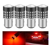 KATUR 1157 BAY15D 1016 Ampoule LED 3014 54 Jeux de puces 650 Lumens à remplacer pour Clignotant Back Back Frein Arrière Stop Feux de Parking RV, Rouge Brillant (Lot de 4)