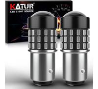 KATUR 1157 BAY15D 1016 Ampoule LED 3014 54 Jeux de puces 650 Lumens à remplacer pour Clignotant Back Back Frein Arrière Stop Feux de Parking RV, Rouge Brillant (Lot de 2)