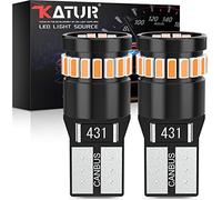 KATUR 194 Ampoule LED 168 2825 W5W T10 24-SMD 3014 Chipsets LED Erreur CANBUS Gratuit pour Plaque de Licence de Voiture en Forme de dôme de Voiture (2pcs, Jaune Ambré)