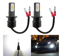 KATUR 2400 lumens extrêmement Lumineux dernières Ampoules de Brouillard 3570 Chipets H3 LED Uniquement pour la lumière diurne DRL ou Feux de Brouillard, Blanc xénon (Blanc H3)