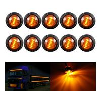KATUR 3/4" Round LED Front Rear Side Marker Indicators Light Waterproof Bullet Marker Light 12V for Car Truck(Ambre)