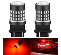 KATUR 3157 3047 3057 Ampoule LED 3014 54 Jeux de puces de 650 lumens à remplacer pour Clignotant Back up Stop Frein Frein Stop Feux de Parking RV, Rouge Brillant (Pack de 2)