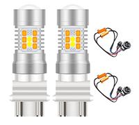 KATUR 3157 3155 3457 3057 4057 Feu Clignotant à LED Bicolore avec inverseur de Marche Feu de recul avec décodeur Canbus Faisceau de pesée à résistance 50W 8 ohms sans Erreur