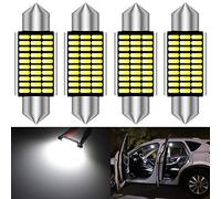 KATUR 39mm Festoon C5W Ampoules LED 6000K Blanc Canbus extrêmement Lumineux sans Erreur 6411 6413 6423 6461 DE3425 DE3425 Lumières de Porte de Plaque d'immatriculation de dôme intérieur (4pcs, Blanc)