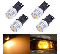 KATUR 4pcs 194 LED éclairage intérieur de Voiture Ambre T10 168 2825 W5W 4-SMD 3020 750LM Lumières de Rechange de Voiture Dégagement Cale Dôme Coffre Ampoule de Plaque d'immatriculation Lampe DC 12V