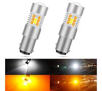 KATUR 7528 1157 BAY15D Ampoules LED Switchback Blanc/Jaune Haute Puissance 3030 Jeu de puces extrêmement lumineux avec projecteur pour clignotants et feux diurnes/DRL (pack de 2)