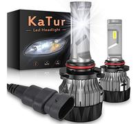 KATUR 9005 HB3 LED Ampoule de phares extrêmement Brillantes Kit de Conversion de Phare Tout-en-Un de Conception Mini Design Puces 10000LM 60W 6500K Xenon White-2 Ans de Garantie