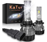 KATUR 9006 HB4 LED Ampoule de phares extrêmement Brillantes Kit de Conversion de Phare Tout-en-Un de Conception Mini Design Puces 10000LM 60W 6500K Xenon White-2 Ans de Garantie