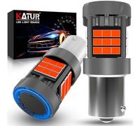 KATUR Ampoule 1156 BAU15S PY21W LED, Canbus 500% Luminosité 3000LM Rouge Brillant avec Ventilateur 7507 LED pour Feux de Frein, 2PCS