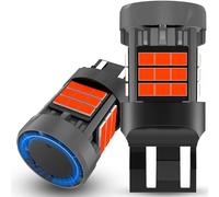 KATUR Ampoule 7443 T20 W21/5W LED, Canbus 500% Luminosité 3000LM Rouge Brillant avec Ventilateur 992 7443A LED pour Feux de Frein, 2PCS
