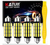KATUR Ampoule C5W LED, 39mm 1.54'' Festoon LED Canbus 12V 24V 6000K Blanc Xénon 6411 6413 6423 6461 DE3425 DE3423 Ampoules pour Voiture Dôme Carte Coffre Lumière de Courtoisie, 4pcs