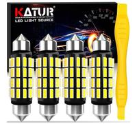 KATUR Ampoule C5W LED, 42mm 1.65'' Festoon LED Canbus 12V 24V 6000K Blanc Xénon 211-2 212-2 214-2 2112 569 578 Ampoules pour Voiture Dôme Carte Coffre Lumière de Courtoisie, 4pcs