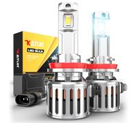KATUR Ampoule h11 Led Anti Erreur, 200W 40000LM 6000K Blanc 900% de luminosité Super Bright Angle de faisceau ajustable à 360 degrés 12V 24V Ampoule Led H11 H9 H8 Kit de conversion, 2 pièces