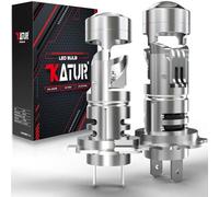 KATUR Ampoule LED H7 30000LM, 800% Luminosité 6000K Blanc 100W 1:1 Mini Taille Ampoules H7 LED Plug and Play avec Lentille Projecteur, Lot de 2