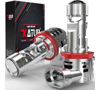 KATUR Ampoules LED H11 30000LM, 800% Luminosité 6000K Xenon Blanc Réel 1:1 Mini Taille Ampoules H8 H9 LED Plug and Play avec Lentille Projecteur, Pack de 2