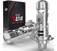 KATUR Ampoules LED H7 30000LM, 800% Luminosité 6000K Xenon Blanc Réel 1:1 Mini Taille Ampoules H7 LED Plug and Play avec Lentille Projecteur, Pack de 2