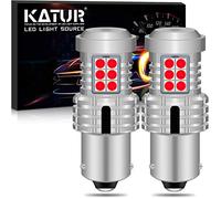 KATUR BAU15S PY21W 7507 Ampoules LED Super Lumineuses 12pcs 3030 & 8pcs 3020 Puces Canbus sans Erreur Remplacer pour Clignotant Inverse Frein Queue Stop Parking RV Lumières,Rouge Brillant(Pack de 2)
