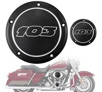 KATUR Couvercle de minuterie Derby Clarity CNC CNC et Cache-Points Caches Noirs à 5 Trous pour Les tournées FLHR FLSTF Harley Davidson FXD FLD Dyna 1996-2013