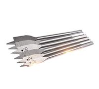KATUR Ensemble de forets à bêche, 6pcs 10mm-25mm Dia Foret à bois plat en acier au carbone, Ensemble de forets à palette à trois points pour le travail du bois (10,12,16,18,20,25mm de diamètre)