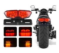 KATUR Feu De Freinage Intégré Universel pour Moto Feu Arrière Clignotant Feu De Plaque D'Immatriculation (Lentille De Rouge)