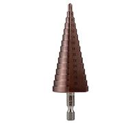 KATUR Foret à pas grand Co M35 1/4 pouce à tige hexagonale étape à cône foret à trou ensemble de perceuse à pas de bord cannelé 15 tailles 4-32mm