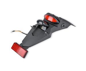 KaTur Garde-boue et feu arrière LED 12 V universel pour moto, avec feu de stop, réflecteur de lumière, pour motocross, moto de sport, moto de Pit Dirt (fumée)