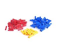 KATUR Lot de 100 connecteurs à sertir entièrement isolés en PVC - Rouge 22-16 AWG / Bleu 16-14 AWG / Jaune 12-10 AWG