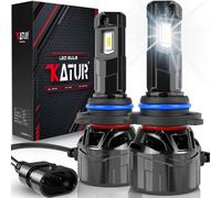 KATUR Lot de 2 ampoules LED HB4 120W 30 000 lm, 6000K blanc xénon, taille mini 1:1, Plug & Play et système de refroidissement à haute efficacité pour feux de croisement