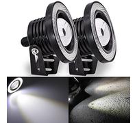 KATUR Lot de 2 projecteurs universels haute puissance 7,6 cm à LED blanches COB Halo Angel Eyes Anneaux DRL Feux de conduite