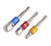 KATUR Lot de 3 adaptateurs de douille pour outils à main électriques, tournevis à écrou, perceuses électriques, adaptateur d'embout à douille à choc 6,35 mm, tige hexagonale 6,35 mm, 12,7 mm