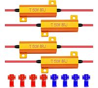 KaTur Lot de 4 résistances de charge pour clignotants à LED, feux de plaque à LED ou feux de jour à LED 50 W 8 ohm + 8 attaches rapide