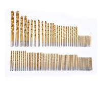 Katur Lot de 99 forets hélicoïdaux en titane avec tige ronde en acier rapide Changement rapide Outils de perçage pour bois, plastique, alliage d'aluminium 1,5 à 10 mm