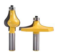 KATUR Main courante Bits De Routeur Ensemble 1/2 Pouce Shank, 2pcs Couronne Flûte Moulure Mèches De Routeur Set pour Travail Du Bois Fraises