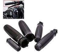 KATUR Moto Guidon Poignées Repose-Pieds Shifter Peg 1 "Edge Cut Throttle CNC Aluminium Poignées Repose-Pieds pour 1996-2015 Harley Davidson Dyna Sportster Softail V-Rod VRSC (Noir)