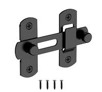 KATUR Serrure de porte de grange coulissante plus épaisse, 3,94" x 2,75" en acier inoxydable, loquet de porte, loquet de sécurité, petit boulon de porte pour salle de bain, extérieur (Noir)