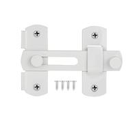 KATUR Serrure de porte de grange coulissante plus épaisse, 3,94" x 2,75" en acier inoxydable, loquet de porte, loquet de sécurité, petit boulon de porte pour salle de bain, extérieur (Blanc mat)