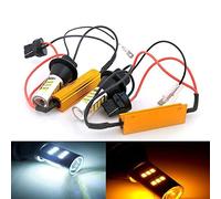 KATUR T20 7440 7440NA 7441 992 Voyant de Clignotant à commutateur Blanc/Orange Canbus Exempt d’Erreur 2835 42SMD Voyant 12V à LED 12V avec résistances de Charge 50W 6ohm (Lot de 2)