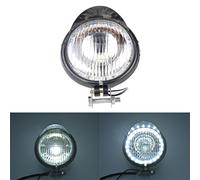 KATUR Universal4.5 Phare de moto rétro transparent monté sur le côté Ampoule à incandescence (boîtier noir)