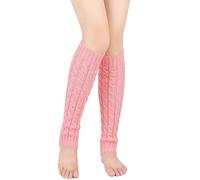 Katutude 1 Paires Jambière Femme, Jambières Tricotées Chaussettes de Jambe Douce Guêtres Danse Femme Genou sans Pieds Leg Warmers Hiver Chaud Chaussettes Chaudes d'hiver pour Femme Et Fille