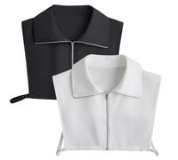 Katutude 2pcs Col de Chemise Détachable pour Femmes Rétro Élégant Faux Col Chemisier Demi-Col de Chemise Femmes Chemisier Détachable Demi-Chemise Faux Col Femmes Chemisier Détachable pour Femme Taill